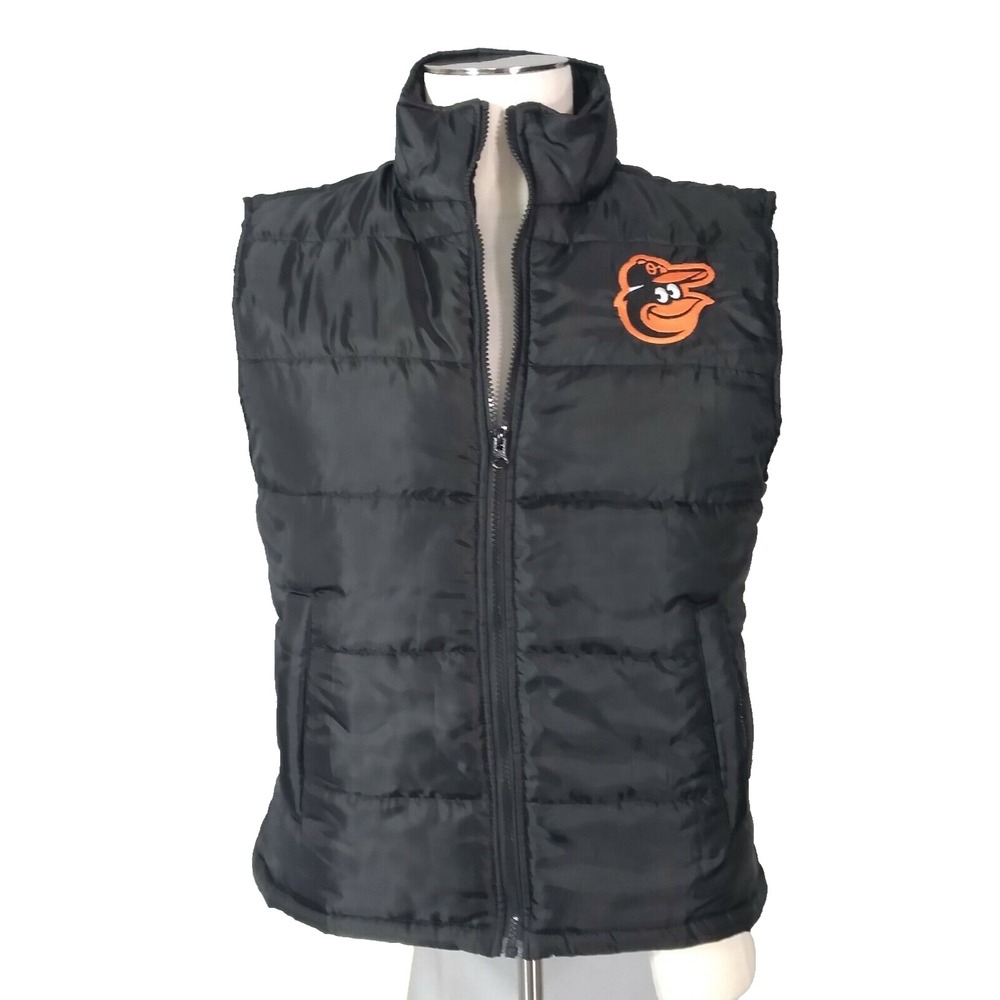 The Elevin Group Puffer Vest Men M Black Baltimore Orioles MLB Embroidered Logo